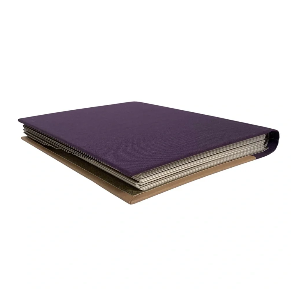 Floral Hardcover Address Guest Book with Purple and Gold Accents